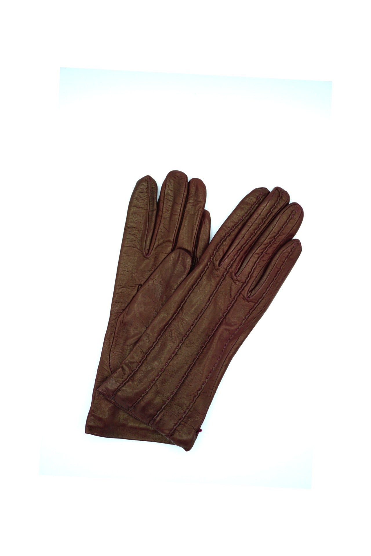 1128 Kid Leather Cashmere Lined Wrist Length Bordeaux