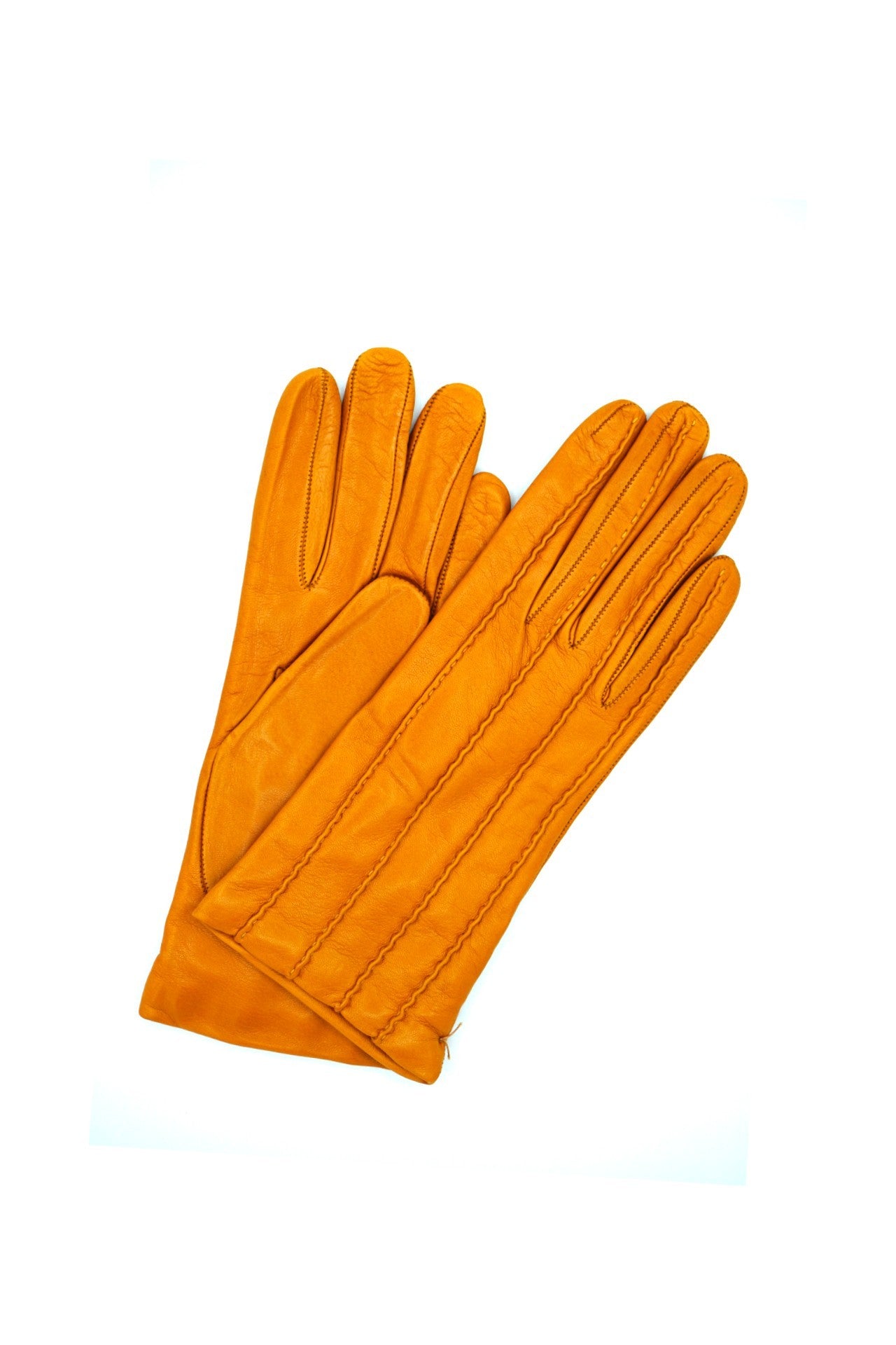 1128 Kid Leather Cashmere Lined Wrist Length Old gold