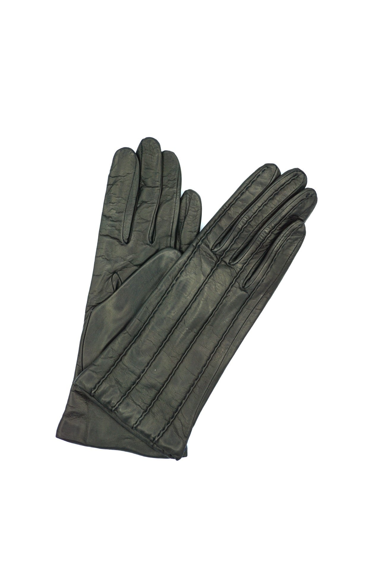 1128 Kid Leather Cashmere Lined Wrist Length Black