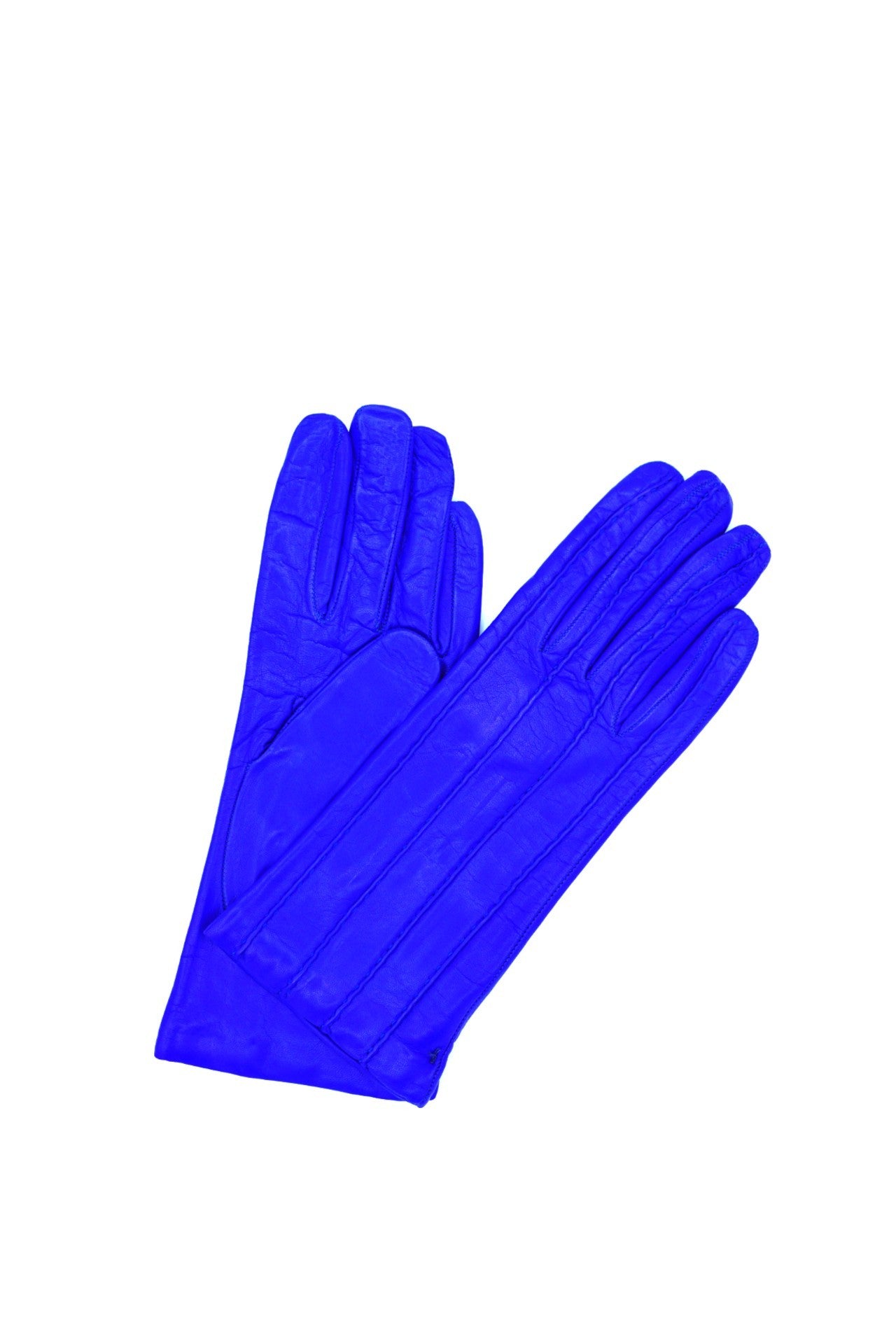 1128 Kid Leather Cashmere Lined Wrist Length Blue Royal