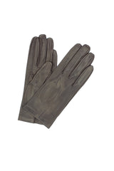 1002 Classic Kid Leather Gloves Silk Lined D.Brown