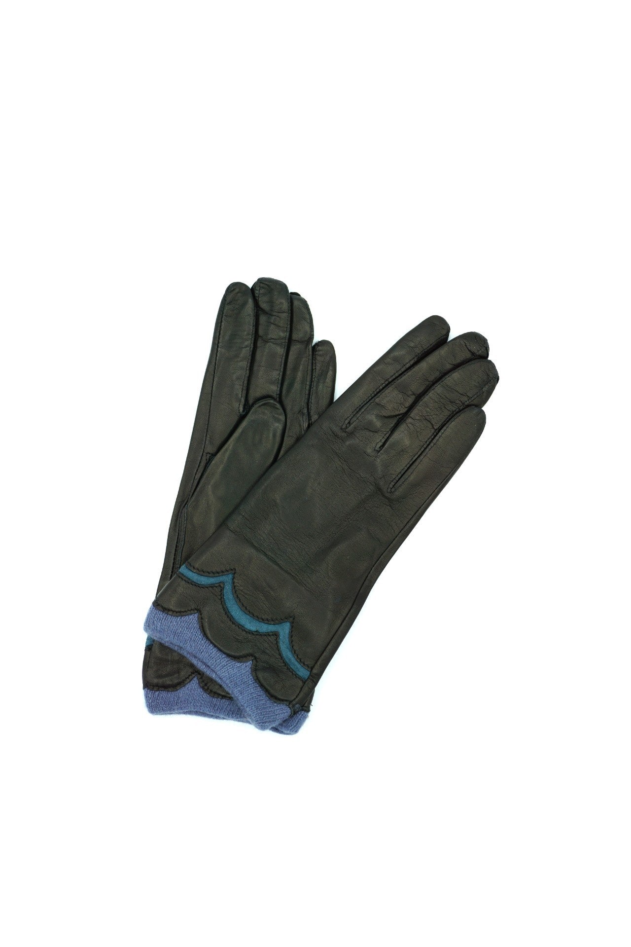 1756 Leather Gloves Cashmere Lined Black-Avion