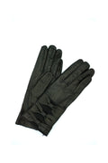 1751 Kid Leather Gloves Cashmere Lined 3 Bow Black