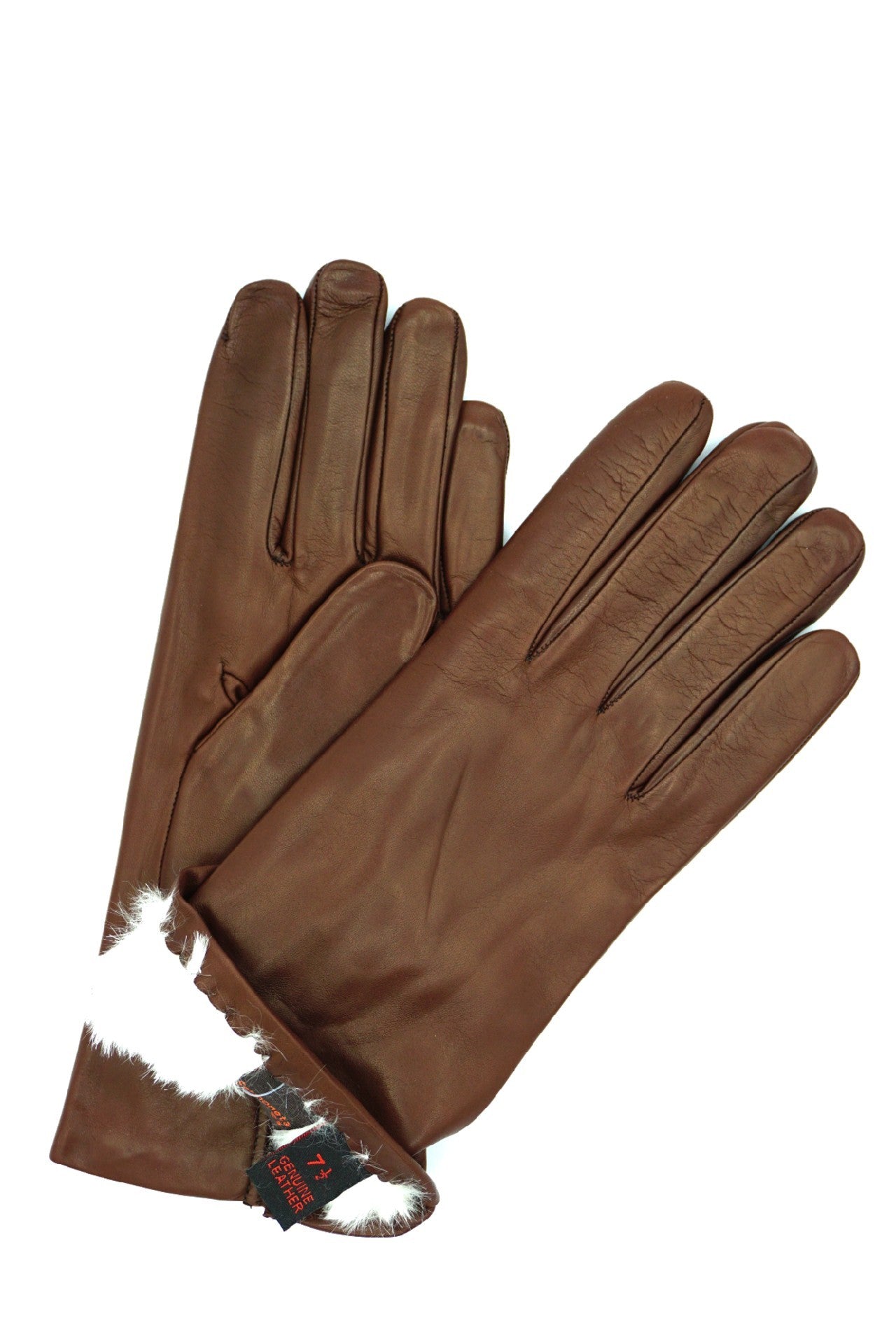 1022 Classic Leather Gloves Lined White Rabbit Mink