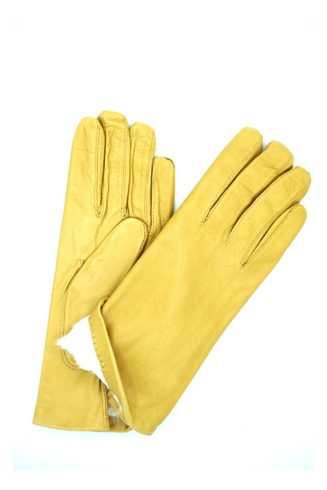 1022 Classic Leather Gloves Lined White Rabbit Cookie