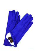 1022 Classic Leather Gloves Lined White Rabbit Blue Royal