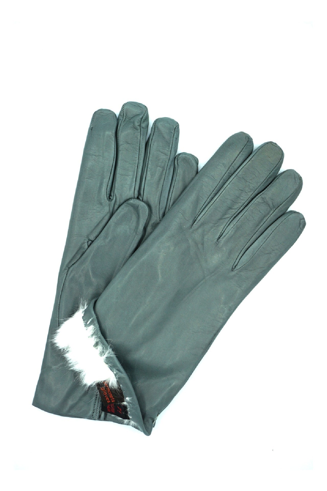 1022 Classic Leather Gloves Lined White Rabbit Grey
