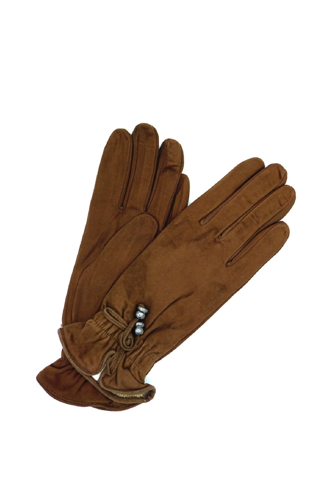 1750 Suede Leather Cashmere Lined Wrist Length Brown