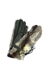 1024 Kid Leather On Palm Fur On Top Cash Lined Black