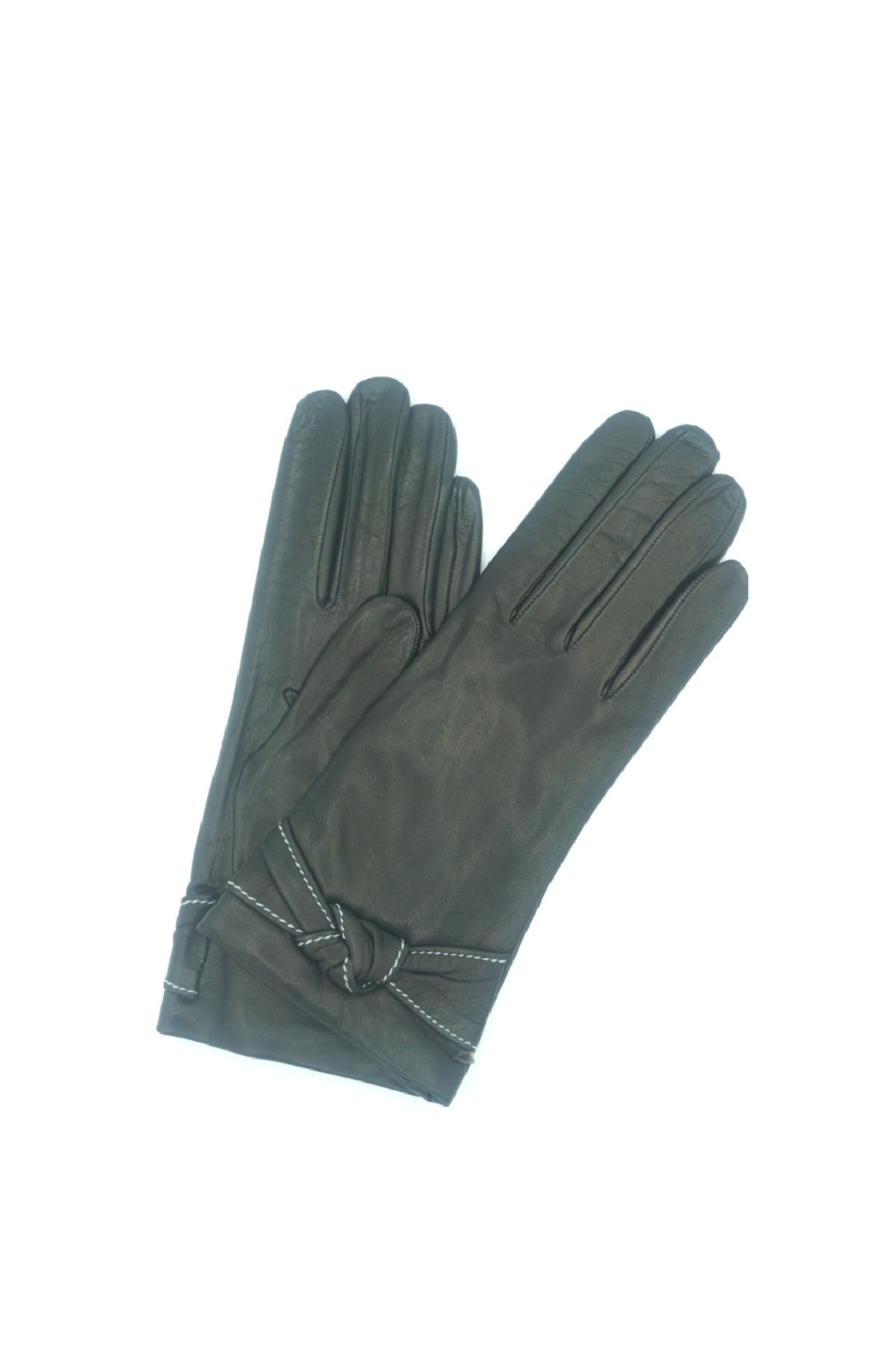 1664 Kid Leather Cashmere Lined Wrist Length Black