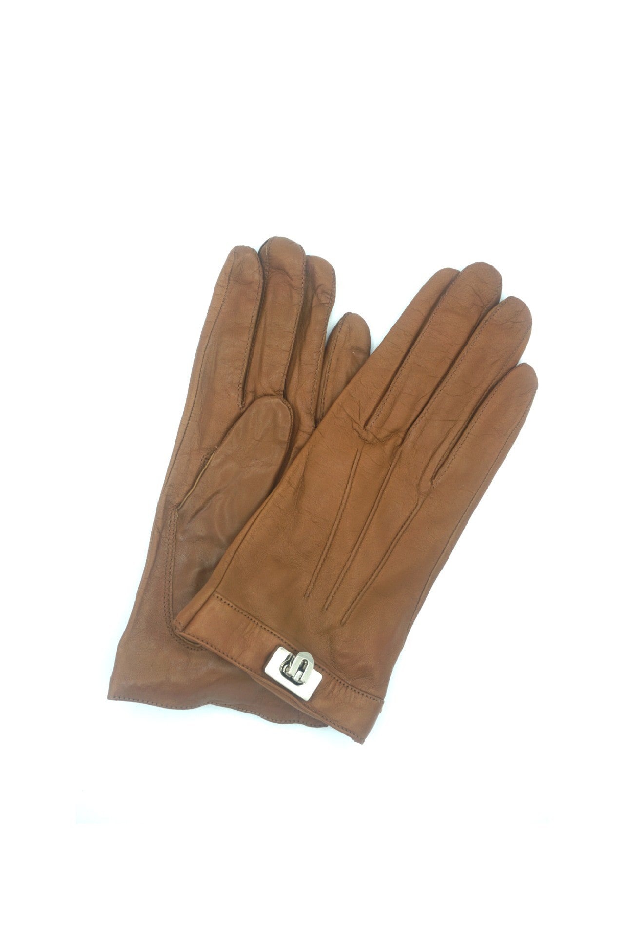 1673 Kid Leather Cashmere Lined Wrist Length Camel