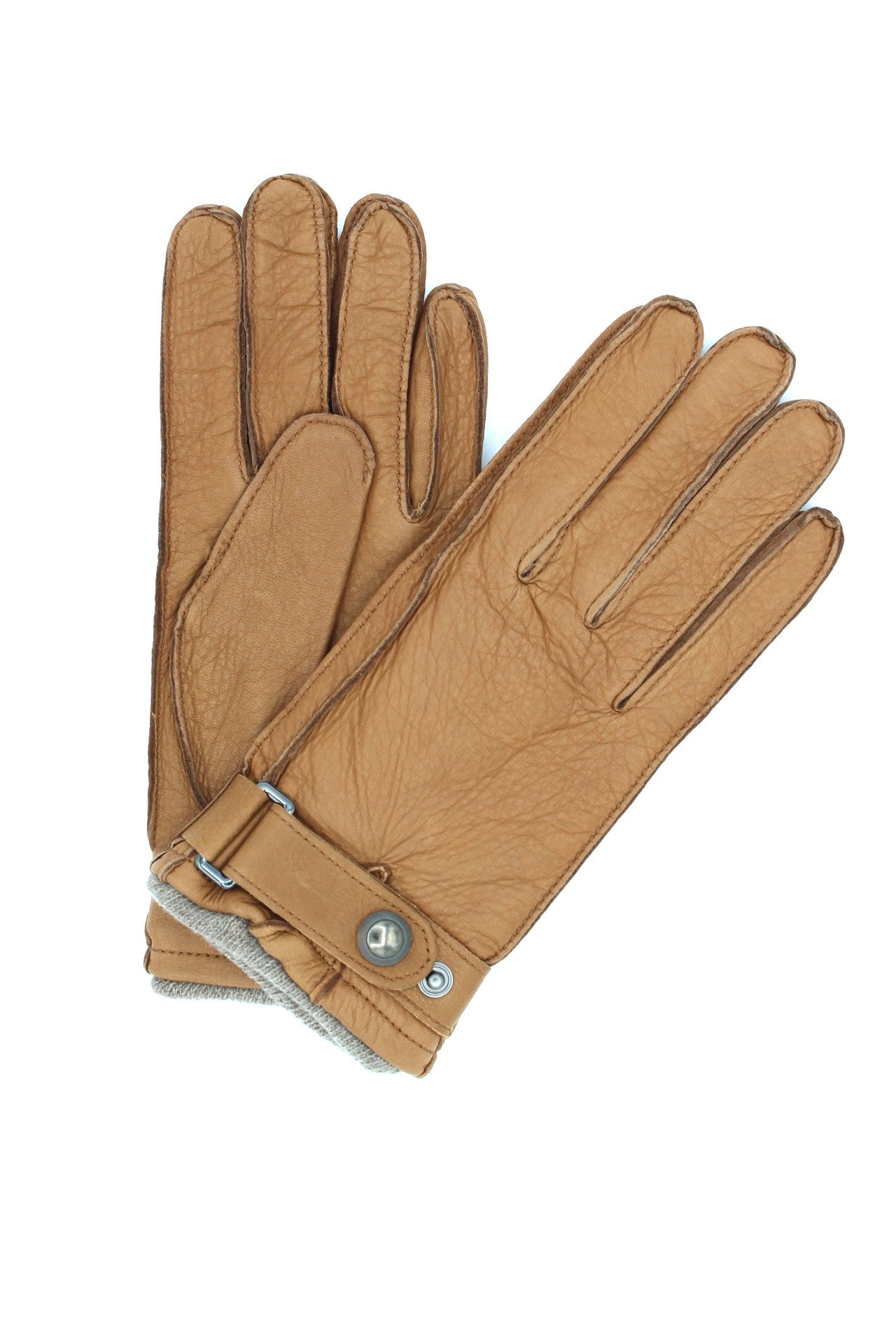 1039 Deer Skin Cashmere Lined Gloves  Belt Tan