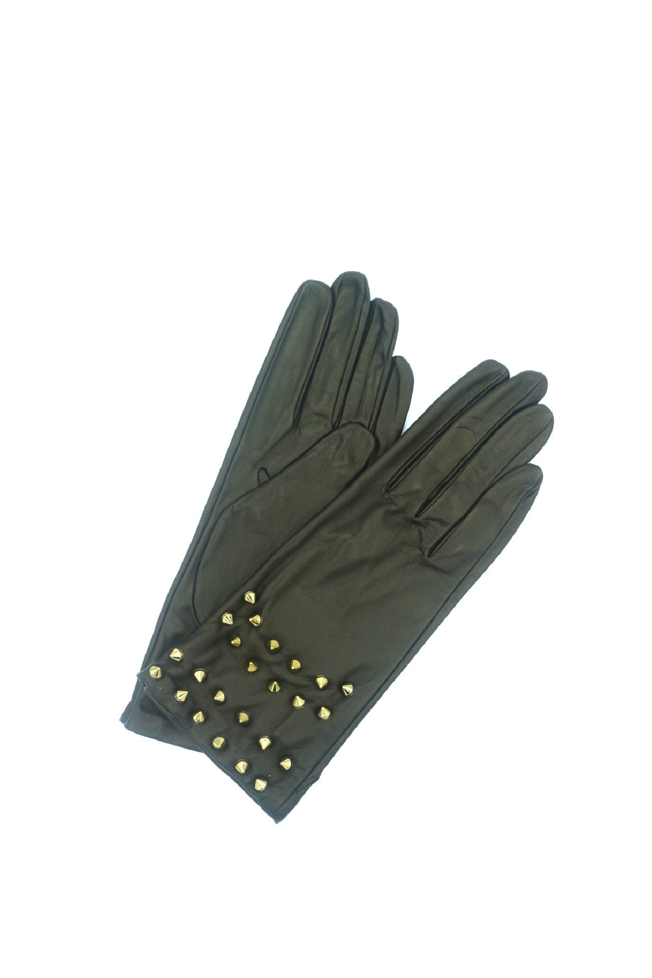 1926 Kid Leather Silk Lined Stud On Wrist M.Length D.Brown