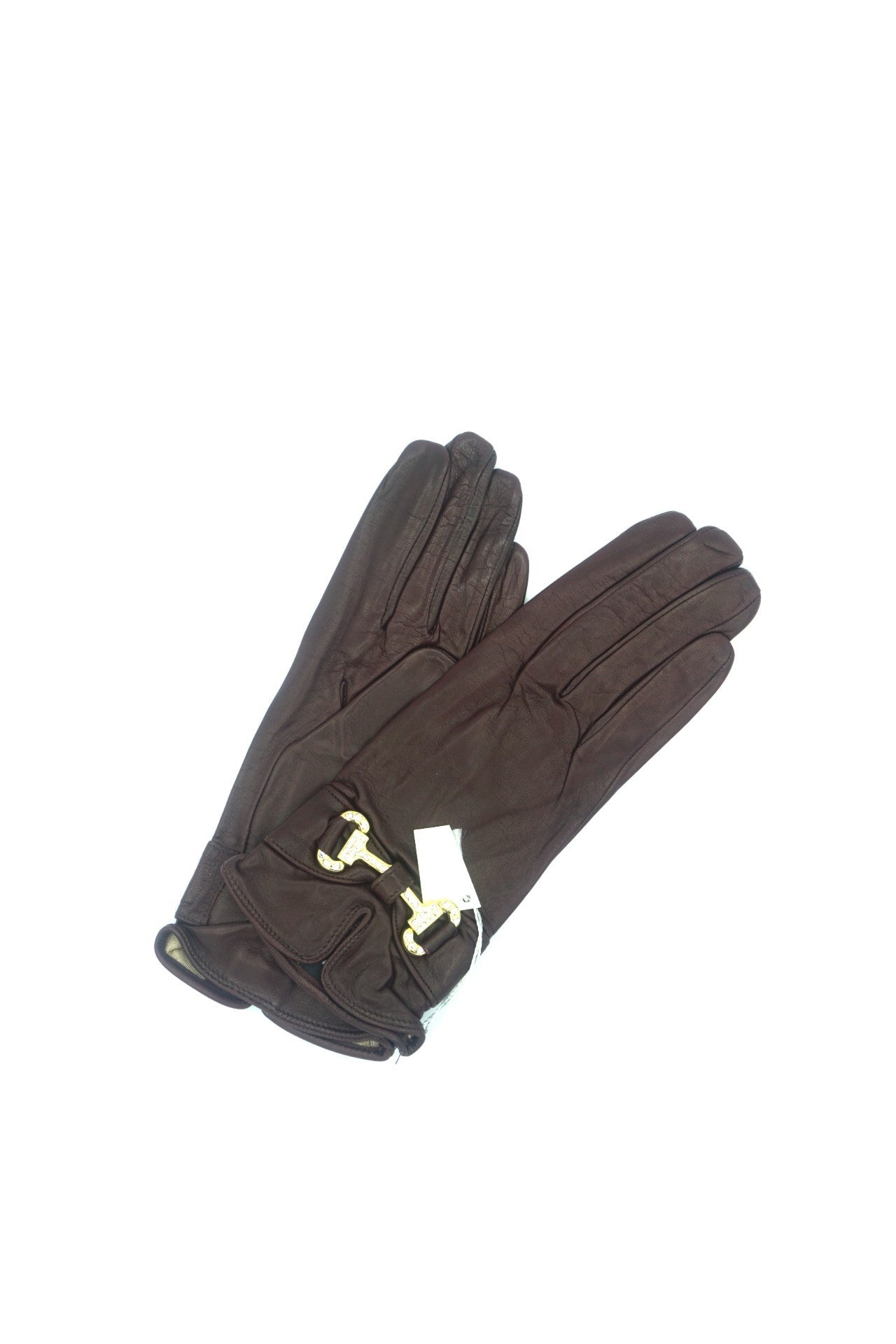 1919 Kid Leather Silk Lined Swarovsky On Wrist Eggplant