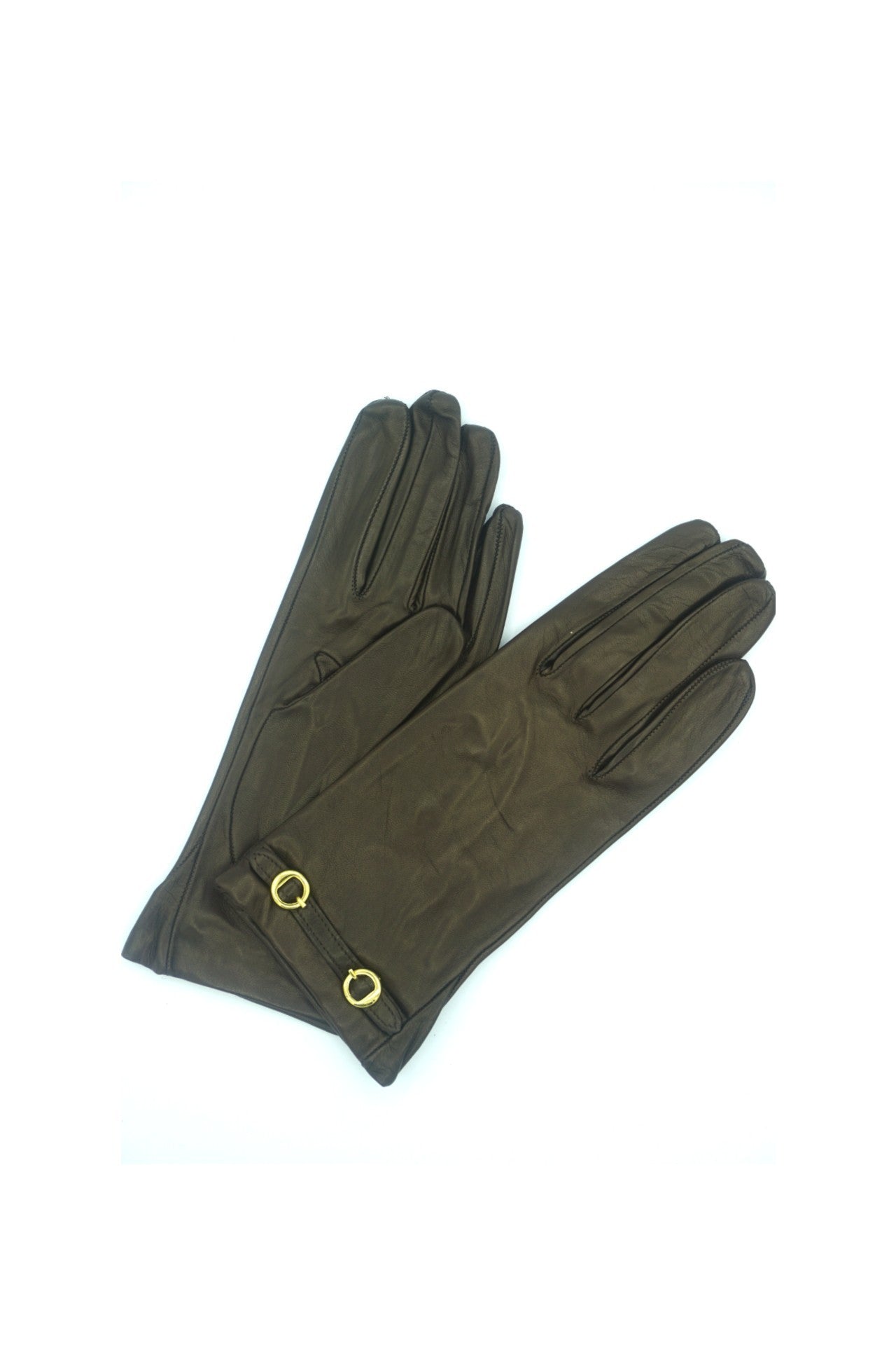 1263 Kid Leather Silk Lined Wrist Length D.Brown