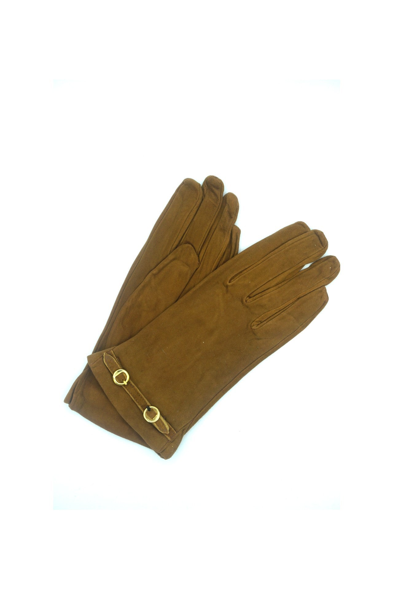 1263S Suede Silk Lined Wrist Length Camel