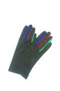 2200 Kid Leather Silk Lined Multicolor Finger Black