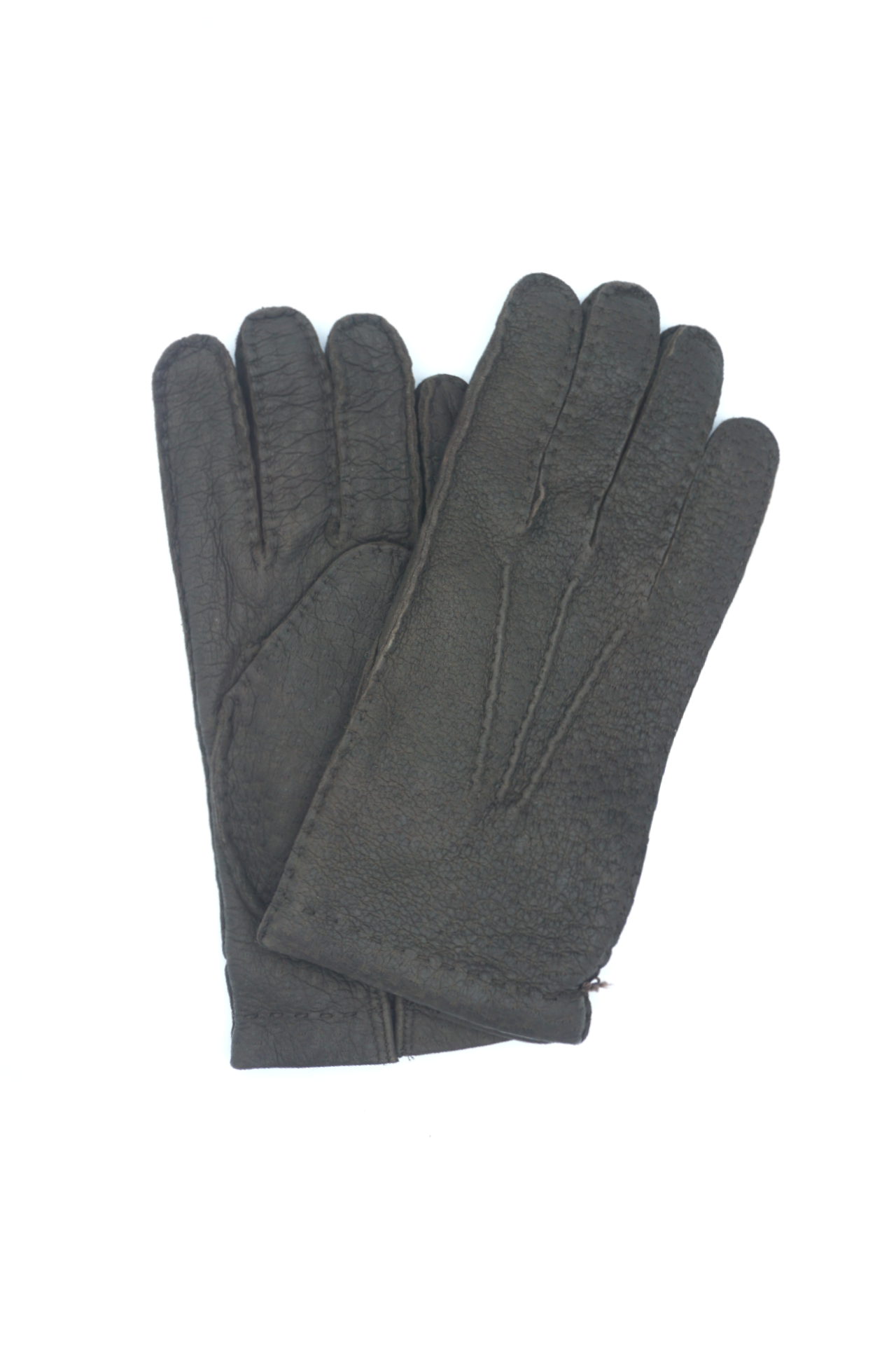 【新品未使用 】Sermoneta レザー手袋 8.5 グレー Sermoneta Gloves 1298 Peccary Leather Cashemere Lined Men D. Brown