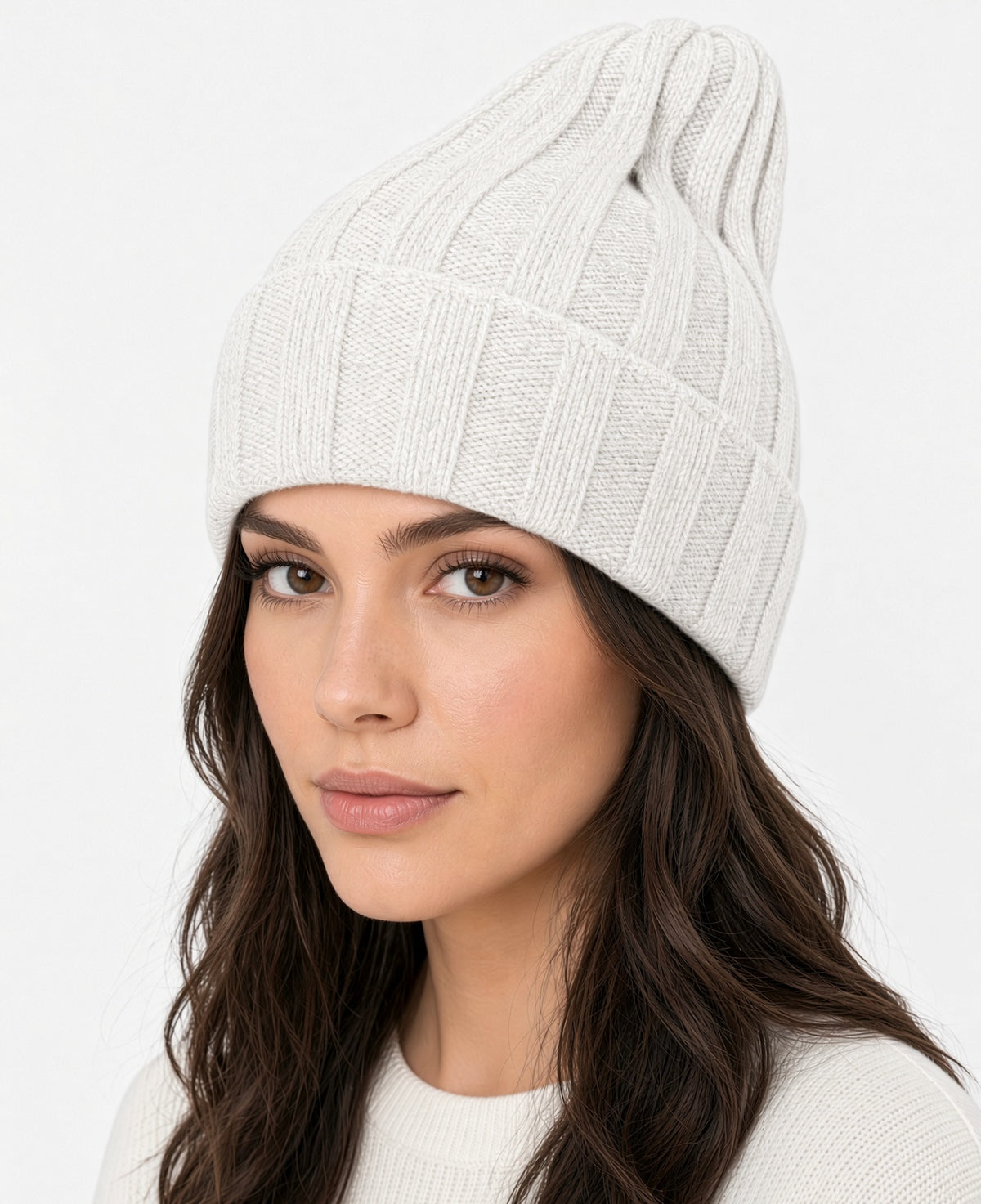 Cashmere Beanie Classic BIANCO ( White )