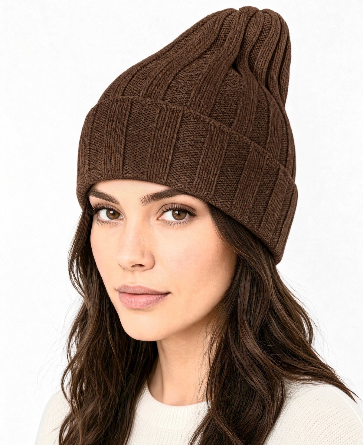 Cashmere Beanie Classic MORO  ( Dark Brown )